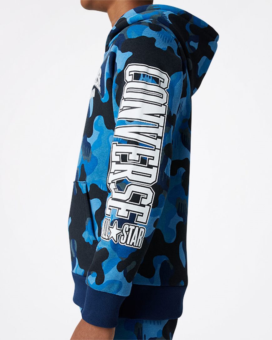 Chlapecké Mikiny S Kapucí Converse Camo Pullover Tmavě Blankyt | CZ VAIF30